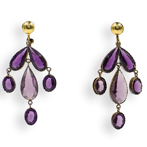 14K GOLD AND AMETHYST EARRINGSDESCRIPTION  39296e