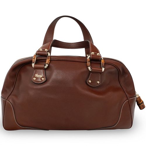 GUCCI BROWN LEATHER PURSEDESCRIPTION: