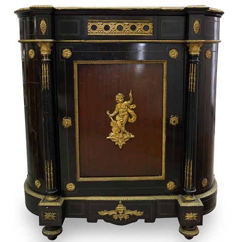 FRENCH EMPIRE WOOD AND BRONZE CABINETDESCRIPTION  39299b