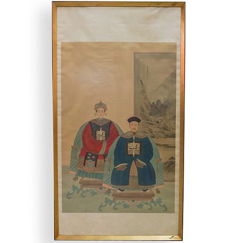 LARGE CHINESE ANCESTRAL PAINTING 3929c9