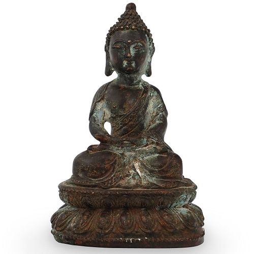 TIBETAN BRONZE BUDDHA STATUETTEDESCRIPTION  3929d3