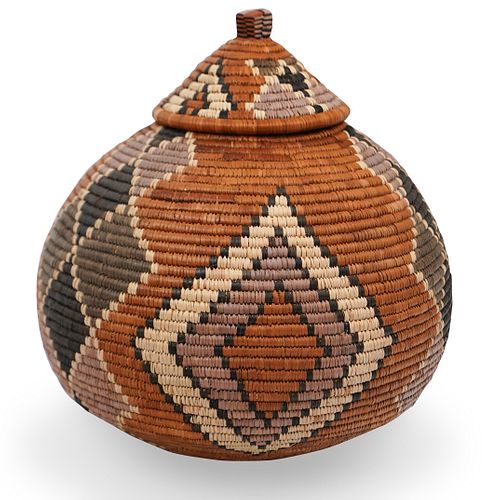 AFRICAN ZULU WICKER BASKETDESCRIPTION  3929dd