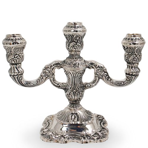 STERLING SILVER WEIGHTED CANDELABRADESCRIPTION  3929e2