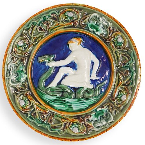 GLAZED MAJOLICA PORCELAIN PLATEDESCRIPTION  392a0a