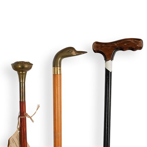 (3) LOT OF WALKING CANE STICKDESCRIPTION: