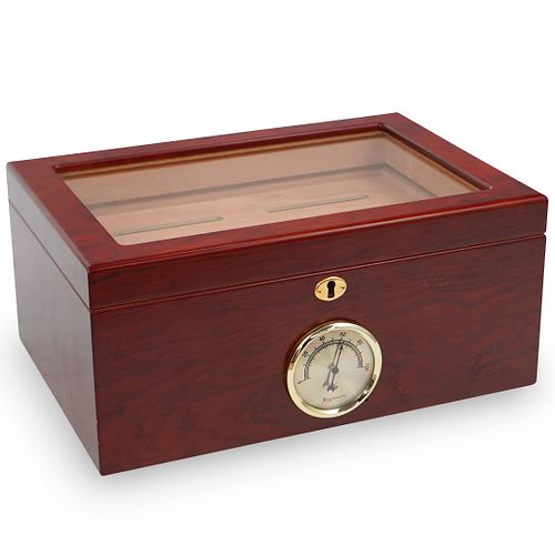 CHERRY WOOD HUMIDOR CIGAR BOXDESCRIPTION: