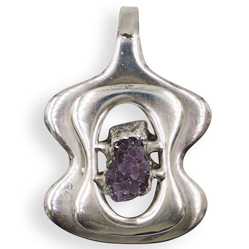 DANISH STERLING AND AMETHYST PENDANTDESCRIPTION: