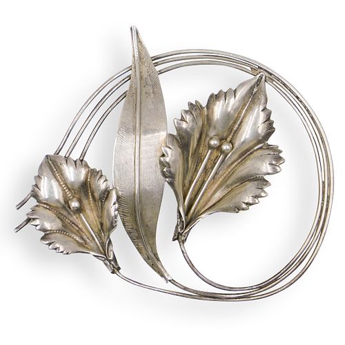 STERLING SILVER FLORAL PINDESCRIPTION: