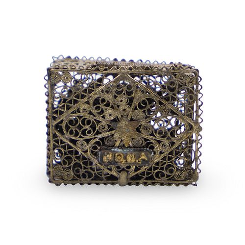 ITALIAN 800 SILVER FILIGREE BOXDESCRIPTION: