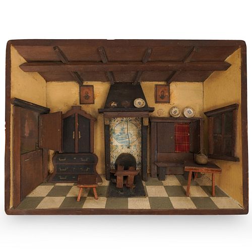 ANTIQUE 3-D WOODEN INTERIOR MODELDESCRIPTION: