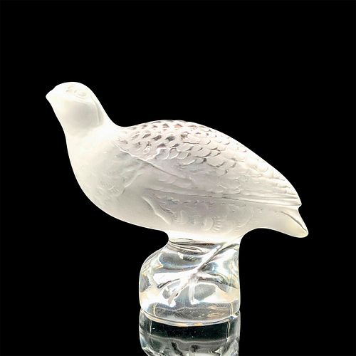 LALIQUE CRYSTAL FIGURE, QUAILFrosted