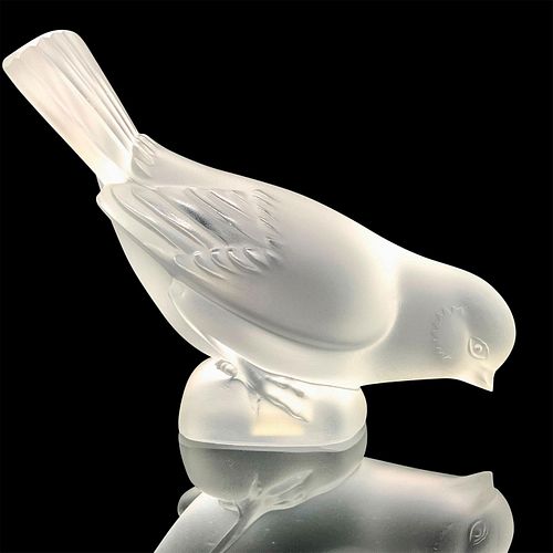 LALIQUE CRYSTAL FIGURE SPARROWFrosted 392acb