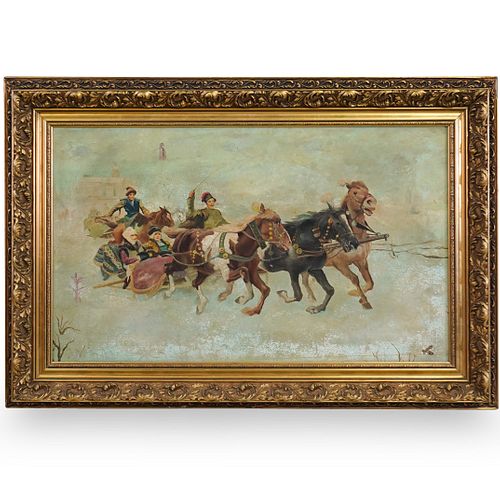 SIGNED CONTINENTAL OIL ON CANVASDESCRIPTION  392ae9