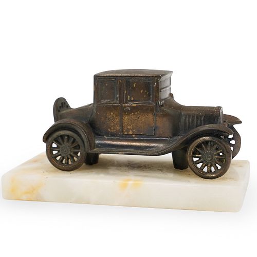 MODEL T FORD STATUE ON MARBLE BASEDESCRIPTION: