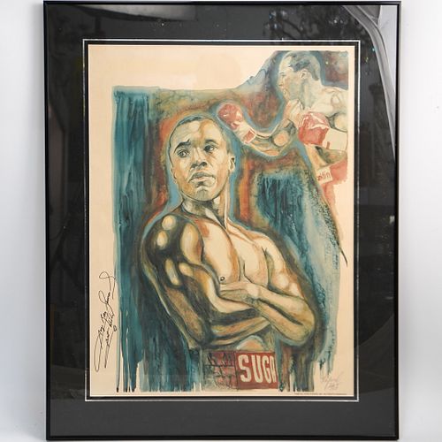 SUGAR RAY LEONARD AUTOGRAPH PRINTDESCRIPTION: