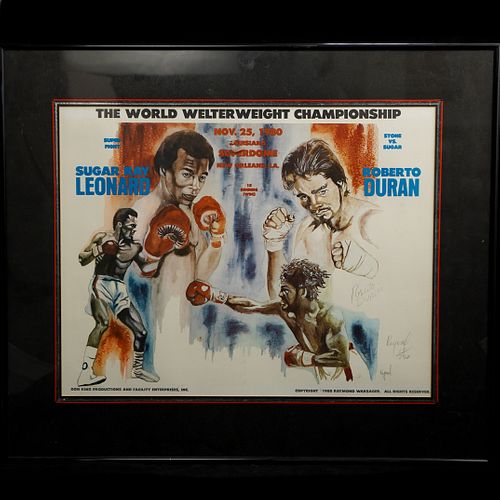 SUGAR RAY LEONARD AUTOGRAPH PRINT