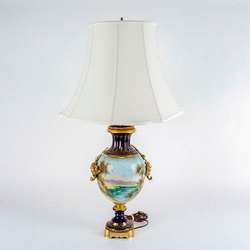 VINTAGE LOUIS IV STYLE LAMP COBALT 392b65