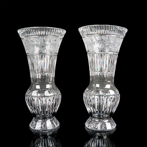 PAIR OF AMERICAN CUT GLASS VASESTwo