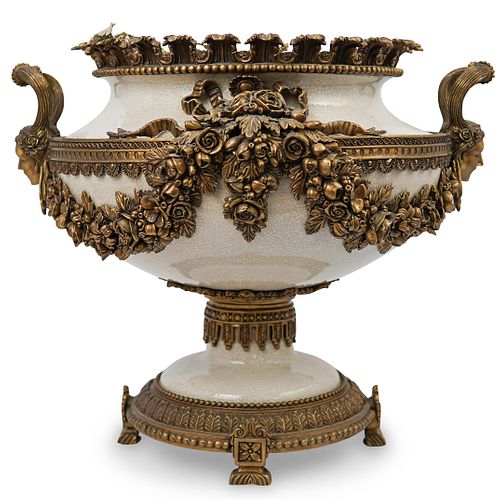 UNITED WILSON BRONZE AND PORCELAIN URNDESCRIPTION: