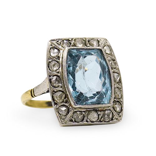 ANTIQUE 14K GOLD DIAMOND AND TOPAZ 392c69