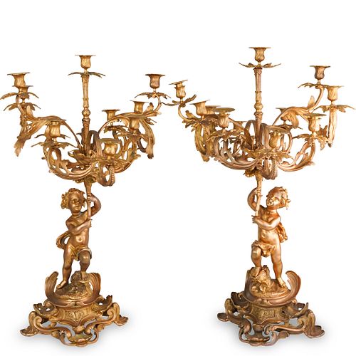 PAIR OF FRENCH GILT BRONZE FIGURAL 392c8c