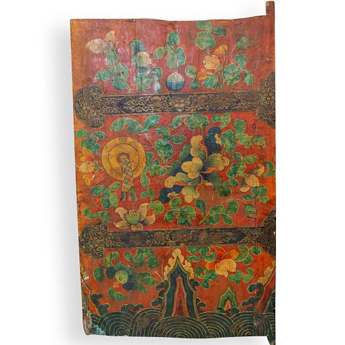 CHINESE PAINTED WOOD PANELDESCRIPTION  392c9e