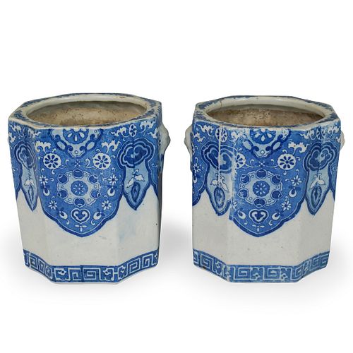 PAIR OF CHINESE BLUE AND WHITE