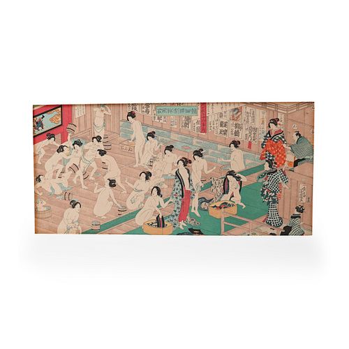 JAPANESE FIGURAL LITHOGRAPH PRINTDESCRIPTION: