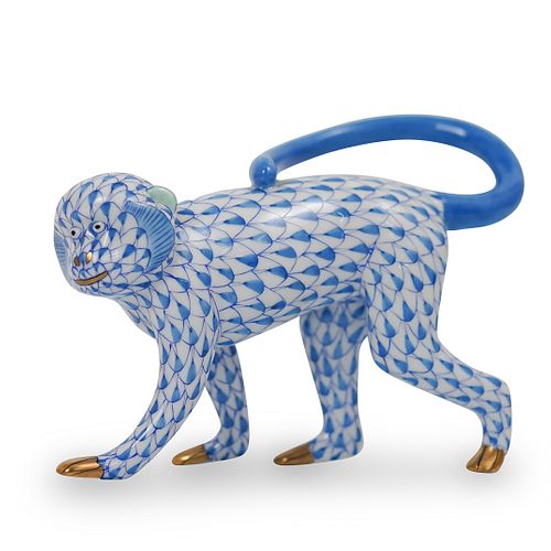 HEREND PORCELAIN FISHNET MONKEYDESCRIPTION: