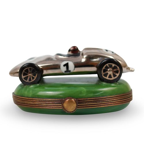 LIMOGES PORCELAIN RACE CAR TRINKET 392d0c