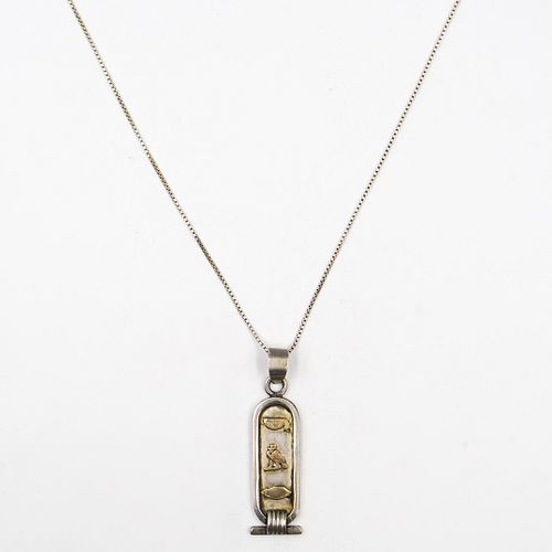 STERLING SILVER CHAIN WITH HIEROGLYPHIC 392d3b