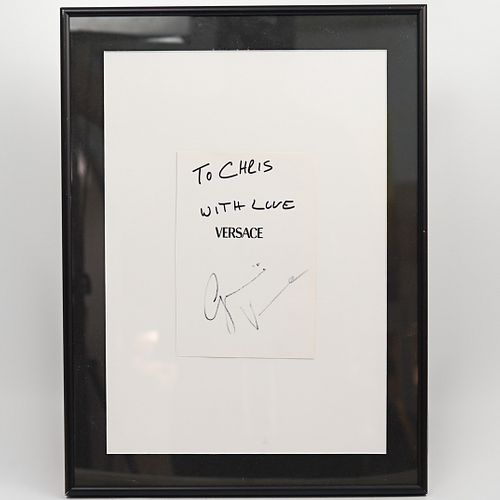 FRAMED GIANNI VERSACE AUTOGRAPHDESCRIPTION  392d75