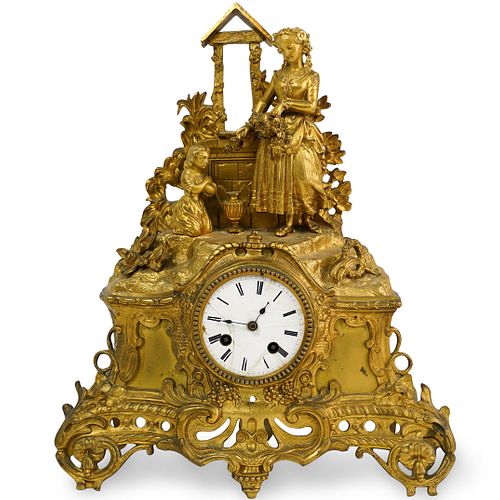 JAPY FRERES FIGURAL GILT BRONZE CLOCKDESCRIPTION: