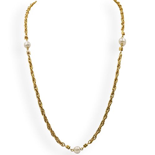 CHANEL PEARL AND GOLD TONE NECKLACEDESCRIPTION  392da3