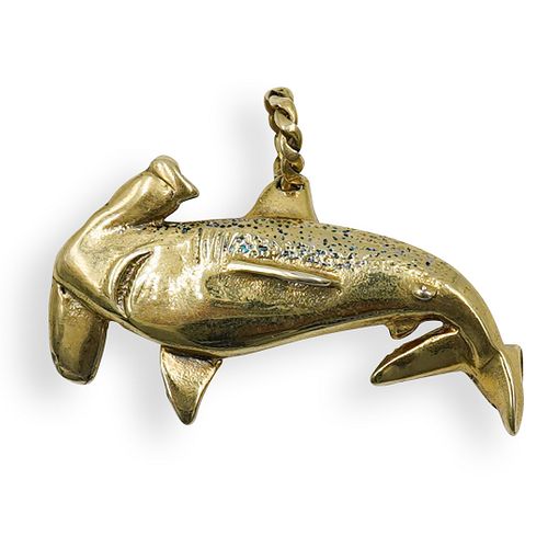 GOLD OVER SILVER SHARK PENDANTDESCRIPTION  392dfc