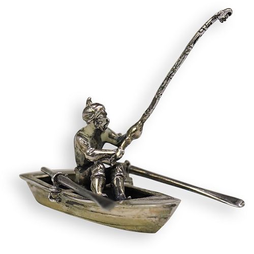 STERLING SILVER FISHERMEN IN BOATDESCRIPTION  392e0d