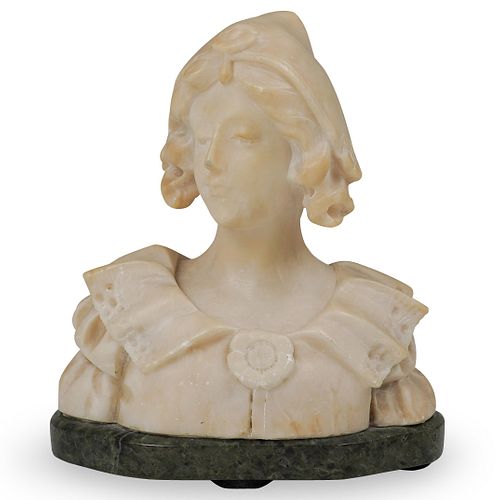 MARBLE FIGURAL BUST SCULPTUREDESCRIPTION: