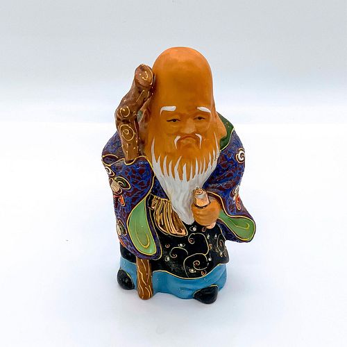 KUTANI JAPANESE CERAMIC FIGURINE, JUROJINDepiction