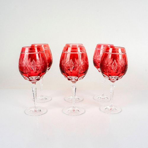 6PC VARGA CUT CRYSTAL WINE GLASSESStunning 392eca