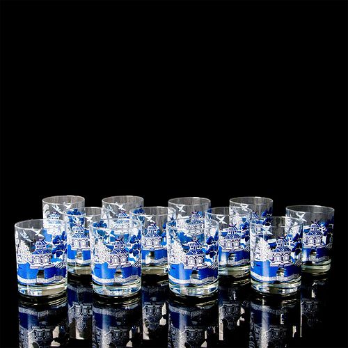 12PC CHINOISERIE BLUE WILLOW ROCKS 392eea