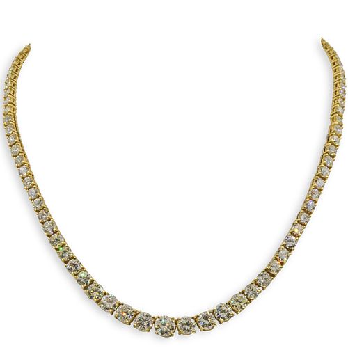 18K GOLD AND DIAMOND TENNIS NECKLACEDESCRIPTION  392fed