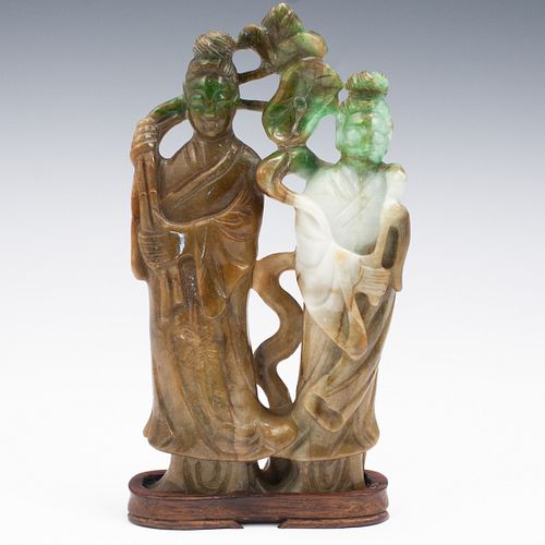 CHINESE JADEITE DOUBLE GUANYIN