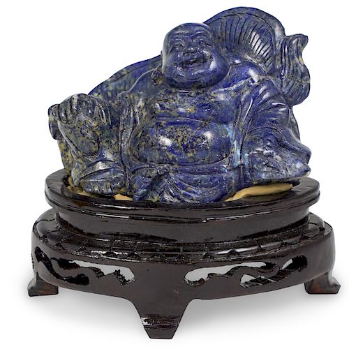 CHINESE CARVED LAPIS LAUGHING BUDDHA 39307c