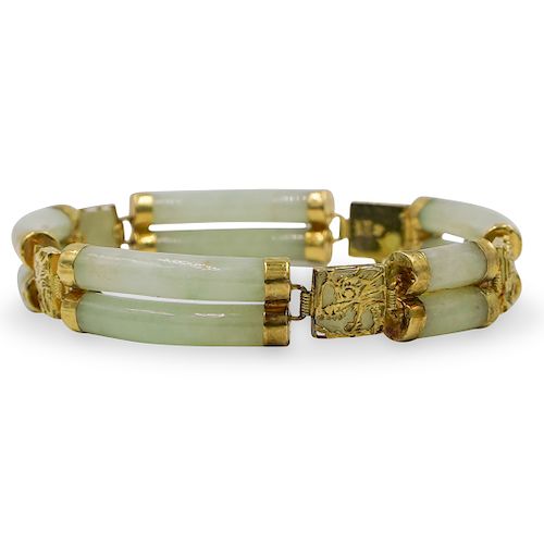 14K GOLD AND JADE BRACELETDESCRIPTION  393091