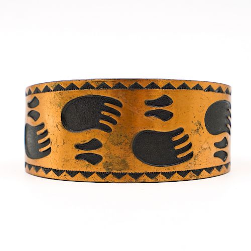 COPPER AND BEAR CLAW CUFF BRACELETDESCRIPTION: