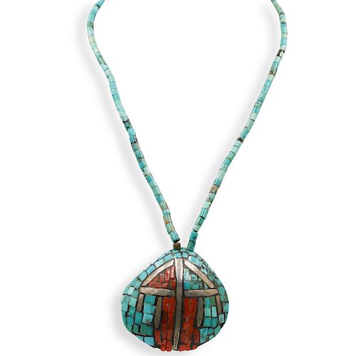 NATIVE AMERICAN SHELL AND TURQUOISE