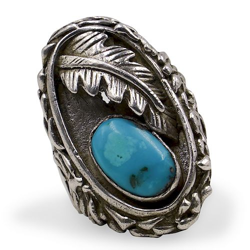SOUTHWESTERN NAVAJO TURQUOISE INLAY 3930a8