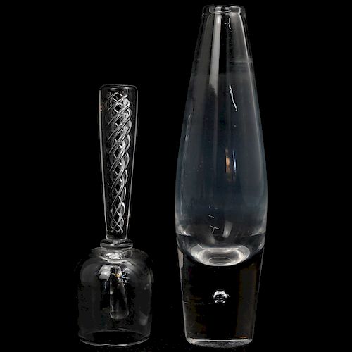 (2 PC) STEUBEN GLASS DINNER BELL