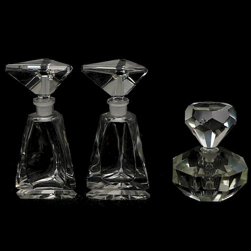  3 PC DIOR CRYSTAL PERFUME BOTTLESDESCRIPTION  3930df