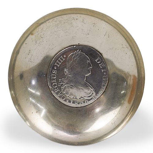 STERLING SILVER COIN DISHDESCRIPTION: